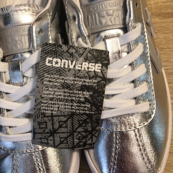 Converse women’s breakpoint ox silver sneakers - Picture 2 of 7